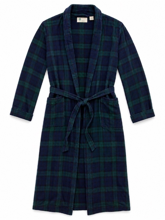 L.L. Bean Other - Vintage • L.L. Bean • Flannel Robe • Large • Black Watch Plaid • Cotton
